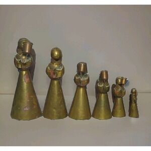Vintage Brass and Copper Angel Candle Holders‎ Holiday 6 Angels